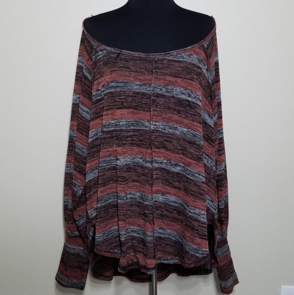 Free People Sweaters - FP Oversize Sweater Slouchy Off Shoulder Stripe M